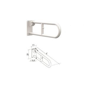 BARRA RIBALTABILE 80cm CON PIASTRA E FRIZIONE PER BLOCCAGGIO VERTICALE