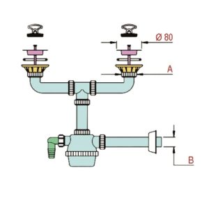 SIFONE PP 1"1/4 x 32 2 VIE LAVELLO FIASCO ATT.LAV.C/PIL.