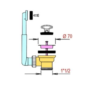 PILETTA PP 1"1/2 C/SCARICO TROPPOPIENO LAVELLI ACCIAIO
