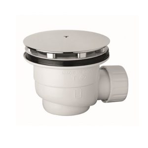 PILETTA SIFONATA 1"1/2 x 90 X PIATTO DOCCIA C/FORO C/COPERCHIO INOX &Oslash;120