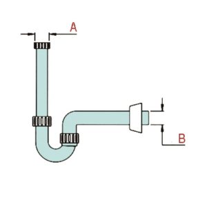 SIFONE PP 1"1/4 X 40 1 VIA LAVABO S/PILETTA