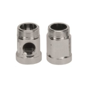 COPPIA DISTANZIALI 3/4"- 1 PZ C/FORO FILETTATO 3/8" CROMATO