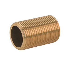 NIPPLES 1/2"x40 mm TUTTO FILETTO OTTONE GIALLO