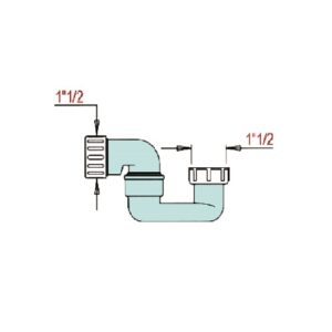SIFONE PP 1"1/2 x 1"1/2" X VASCA SNODATO