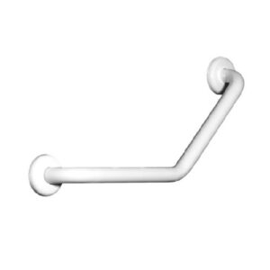 45&deg; ACCIAIO LACCATO BIANCO MANIGLIONE DI SICUREZZA A PARETE 30x30cm