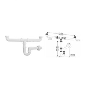 SIFONE PP 1"1/2 x 40 LAVELLO 2 VIE