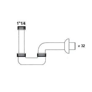 SIFONE PP 1"1/4x32 LAVABO-BIDET 1 VIA RIBASSATO