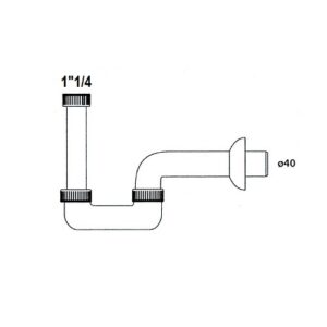 SIFONE PP 1"1/4x40 LAVABO-BIDET 1 VIA RIBASSATO