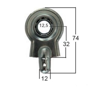 CUSCINETTO MASCHIO STANDARD 12,5mm FERRO ZINCATO