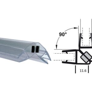 SET 2 PZ GUARNIZIONE MAGNETICA 90&deg; 200 cm VETRO 3-4-5 mm