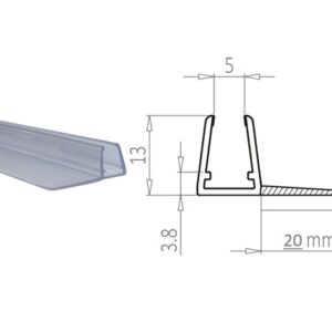 GUARNIZIONE GOCCIOLATOIO VERTICALE 220 cm CON ALETTA x VETRO 6-8 mm