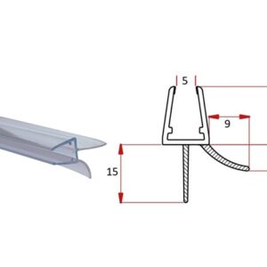 GUARNIZIONE GOCCIOLATOIO SOTTO VETRO 220 cm CON DOPPIA ALETTA x VETRO 6-8 mm